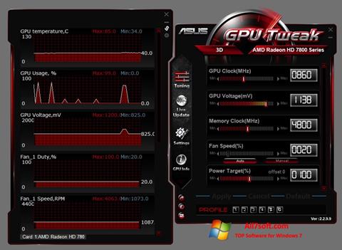 Screenshot ASUS GPU Tweak untuk Windows 7