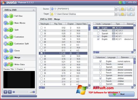 Screenshot DVDFab untuk Windows 7