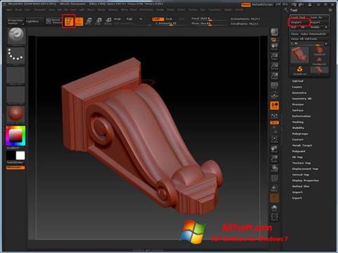 Screenshot ZBrush untuk Windows 7