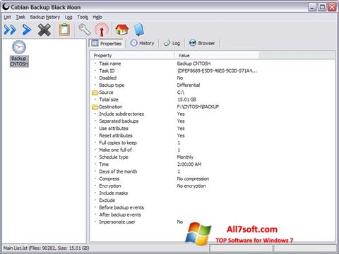 Screenshot Cobian Backup untuk Windows 7