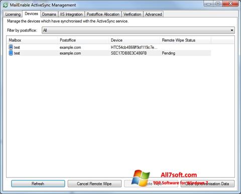 Screenshot Microsoft ActiveSync untuk Windows 7