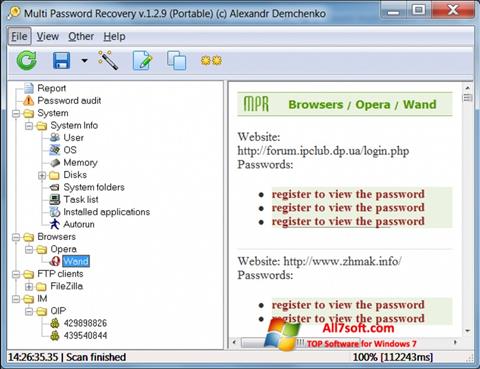 Screenshot Multi Password Recovery untuk Windows 7