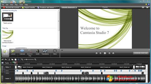 Screenshot Camtasia Studio untuk Windows 7