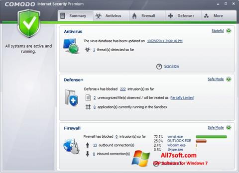 Screenshot Comodo Internet Security Premium untuk Windows 7