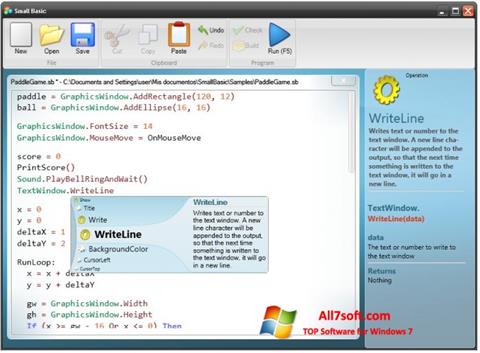 Screenshot Small Basic untuk Windows 7