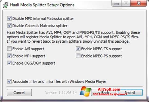 Screenshot Haali Media Splitter untuk Windows 7