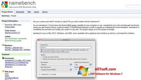 Screenshot NameBench untuk Windows 7