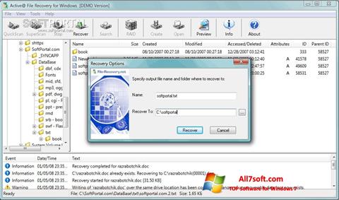 Screenshot Active File Recovery untuk Windows 7