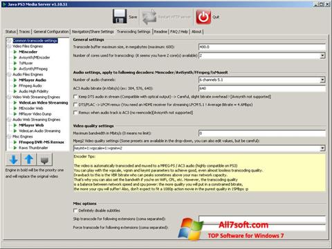 Screenshot PS3 Media Server untuk Windows 7