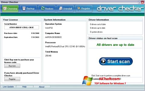Screenshot Driver Checker untuk Windows 7