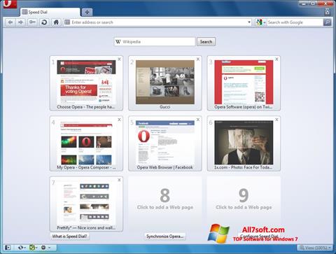 Screenshot Opera untuk Windows 7