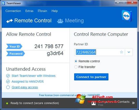 Screenshot TeamViewer untuk Windows 7