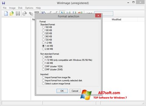 Screenshot WinImage untuk Windows 7