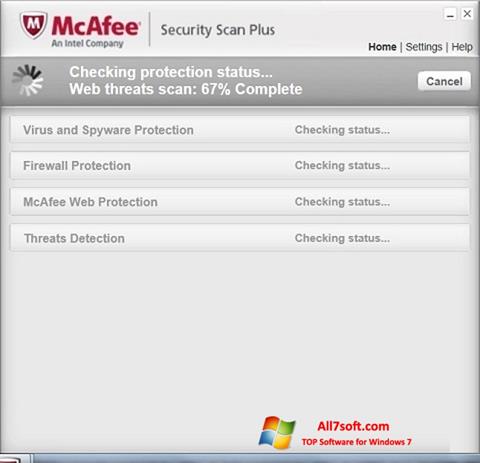 Screenshot McAfee Security Scan Plus untuk Windows 7