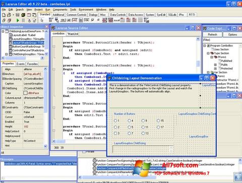 Screenshot Lazarus untuk Windows 7