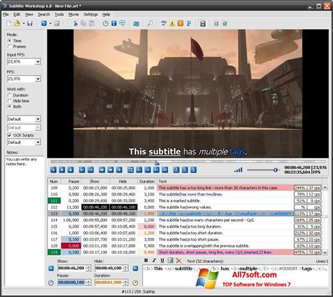 Screenshot Subtitle Workshop untuk Windows 7
