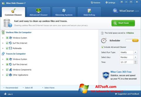 Screenshot Wise Disk Cleaner untuk Windows 7