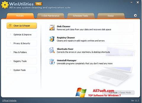 Screenshot WinUtilities Memory Optimizer untuk Windows 7