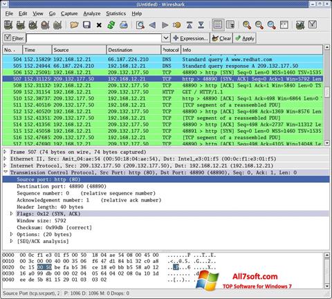 Screenshot Wireshark untuk Windows 7