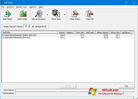 Screenshot MP3Gain untuk Windows 7