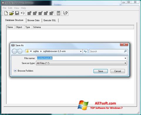 Screenshot SQLite Database Browser untuk Windows 7