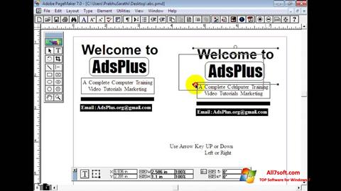 Screenshot Adobe PageMaker untuk Windows 7