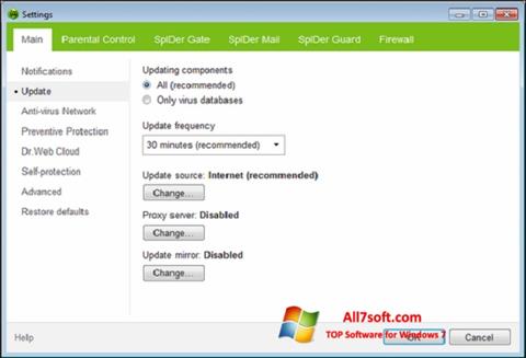 Screenshot Dr.Web Security Space untuk Windows 7
