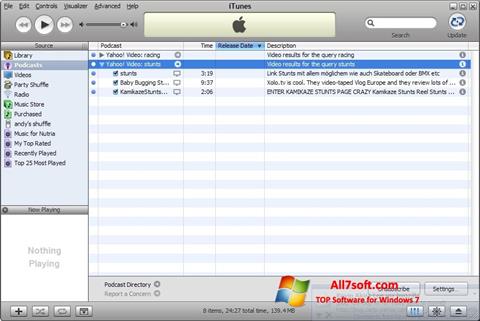 Screenshot iTunes untuk Windows 7