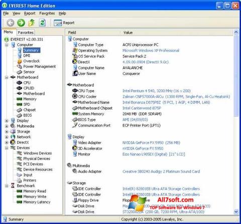 Screenshot EVEREST untuk Windows 7