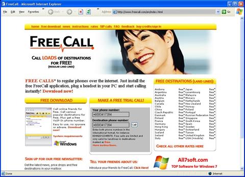 Screenshot FreeCall untuk Windows 7