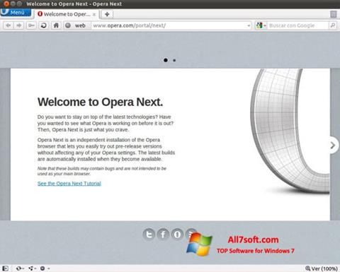 Screenshot Opera Developer untuk Windows 7