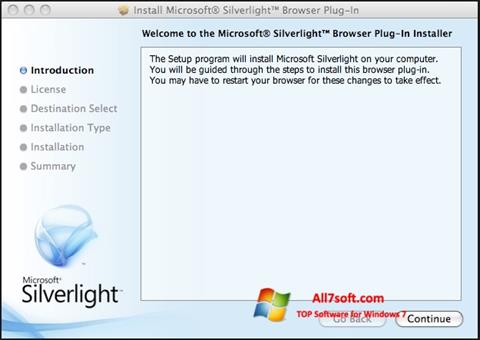 Screenshot Microsoft Silverlight untuk Windows 7