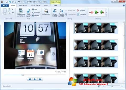 Screenshot Windows Movie Maker untuk Windows 7