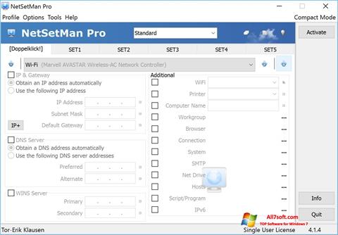Screenshot NetSetMan untuk Windows 7