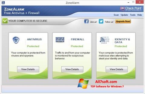 Screenshot ZoneAlarm untuk Windows 7