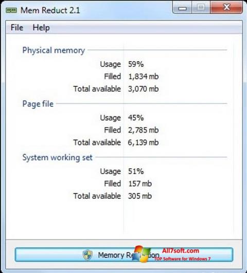 Screenshot Mem Reduct untuk Windows 7