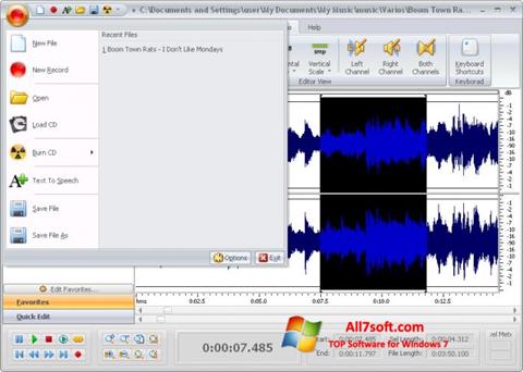 Screenshot Free Audio Editor untuk Windows 7