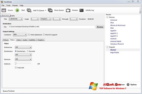 Screenshot HandBrake untuk Windows 7