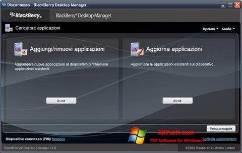 Screenshot BlackBerry Desktop Manager untuk Windows 7