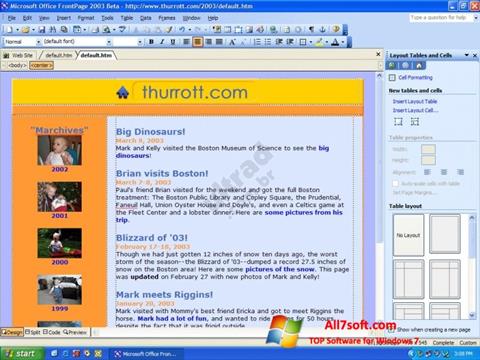 Screenshot Microsoft FrontPage untuk Windows 7