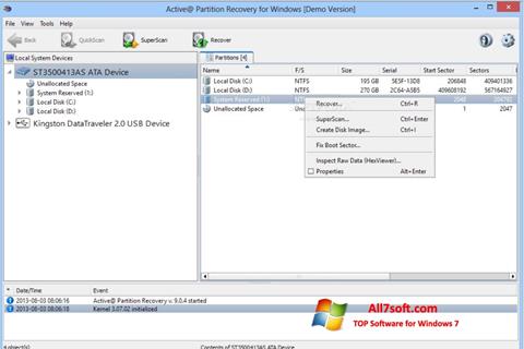 Screenshot Active Partition Recovery untuk Windows 7