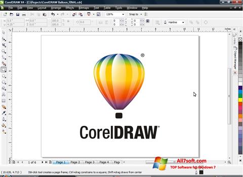 Screenshot CorelDRAW untuk Windows 7
