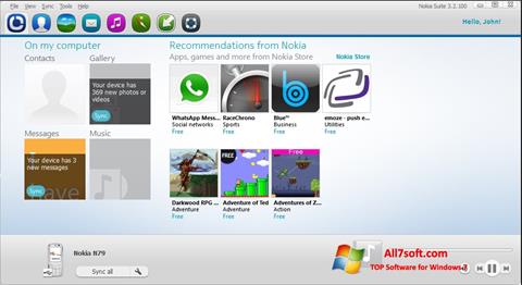 Screenshot Nokia PC Suite untuk Windows 7