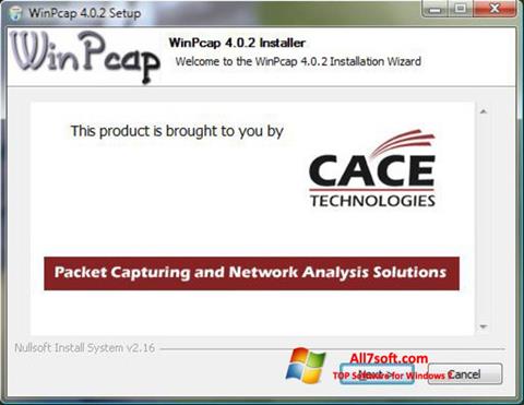 Screenshot WinPcap untuk Windows 7