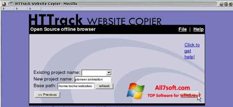 Screenshot HTTrack Website Copier untuk Windows 7