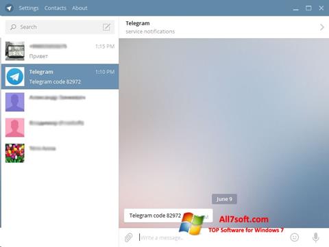 Screenshot Telegram Desktop untuk Windows 7