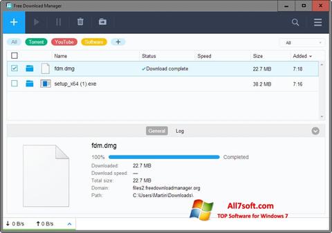 Screenshot Free Download Manager untuk Windows 7