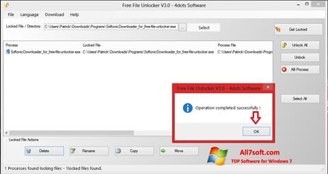 Screenshot Free File Unlocker untuk Windows 7