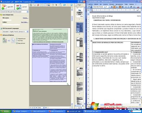 Screenshot ABBYY PDF Transformer untuk Windows 7