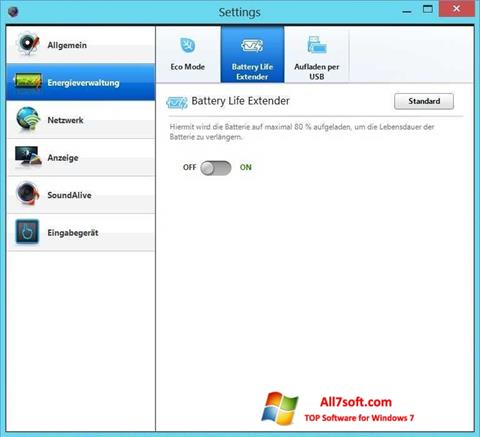 Screenshot Easy Settings untuk Windows 7